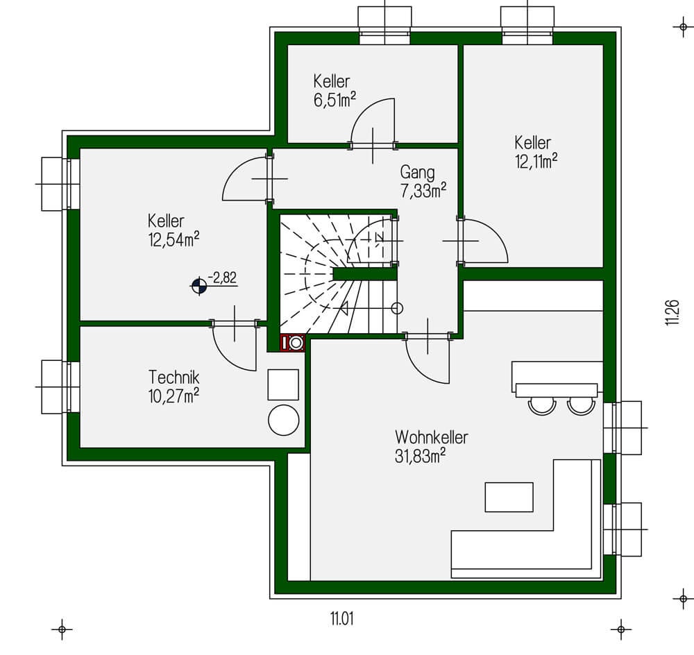 Planungsvorschlag Ziegelmassivhaus Berretto Keller