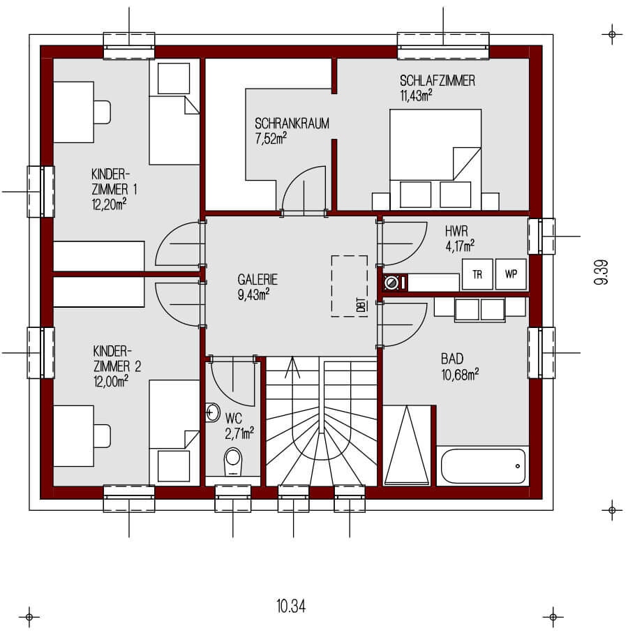 Grundriss Haus Altezza OG – WAHA GmbH