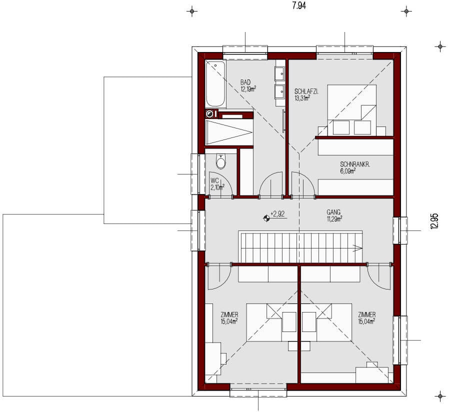 Grundriss Haus Lumera OG – Waha GmbH