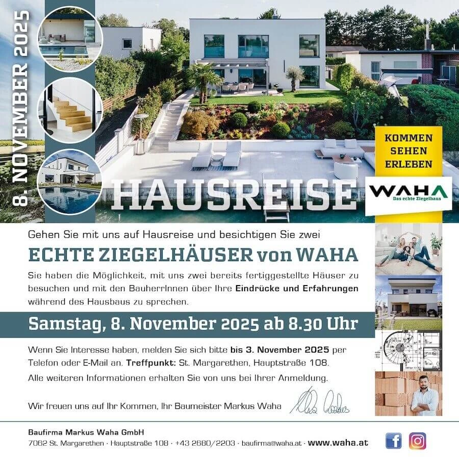Hausreise am 8. November 2025 bei WAHA GmbH