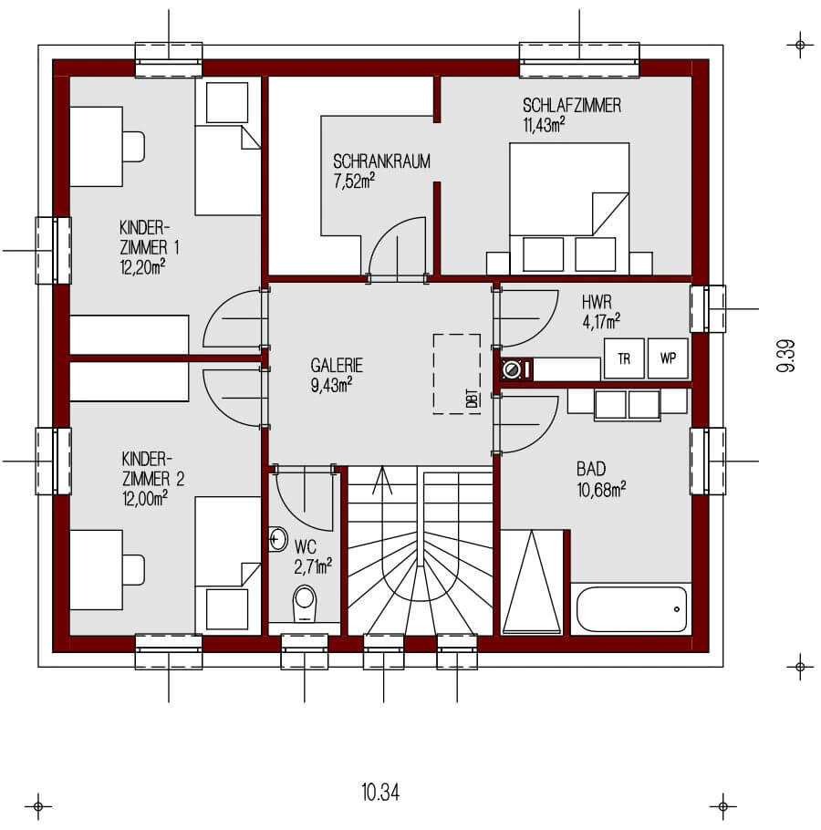 Grundriss Haus Altezza OG – WAHA GmbH